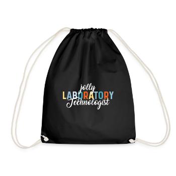 Jolly Laboratory Technician. Cheerful laboratory technician Ge - Drawstring Bag - black - Front