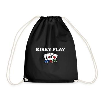 Risky Play Card Games Poker Card Player Poker - Drawstring Bag - black - Front
