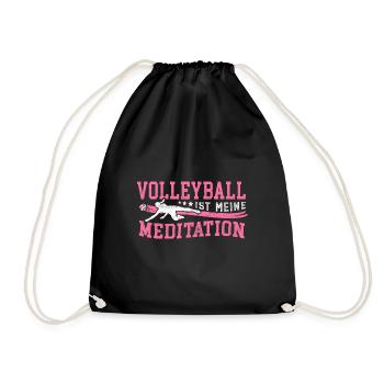 Volleyball ist meine Meditation Geschenk - Turnbeutel - Schwarz - Vorne