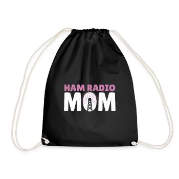 Signal Frequency Radio Amateurs Ham Radio Mom Wome - Drawstring Bag - black - Front