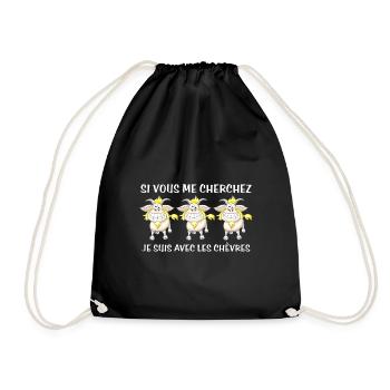 Cadeau agriculteur éleveur de chèvres - Sac de sport léger - noir - Devant