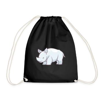 Rhinoceros - Drawstring Bag - black - Front
