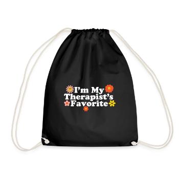 I'm My Therapist's Favorite Funny Psychologist - Drawstring Bag - black - Front