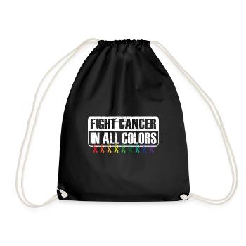 Fight Cancer In All Colors Cancer Survivor - Drawstring Bag - black - Front