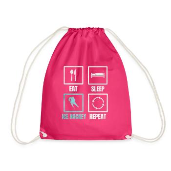 Eishockey Sucht Geschenk - Turnbeutel - Fuchsia - Vorne