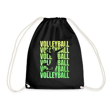 Volleyball Volleyballer Spiel - Turnbeutel - Schwarz - Vorne