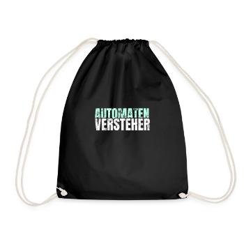 Automatenversteher Spielothek Geschenk - Turnbeutel - Schwarz - Vorne