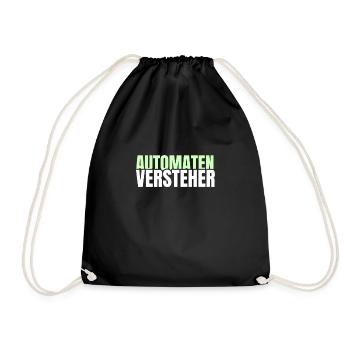 Automatenversteher Spielothek Geschenk - Turnbeutel - Schwarz - Vorne
