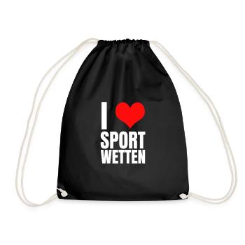 I love sports betting gift - Drawstring Bag - black - Front