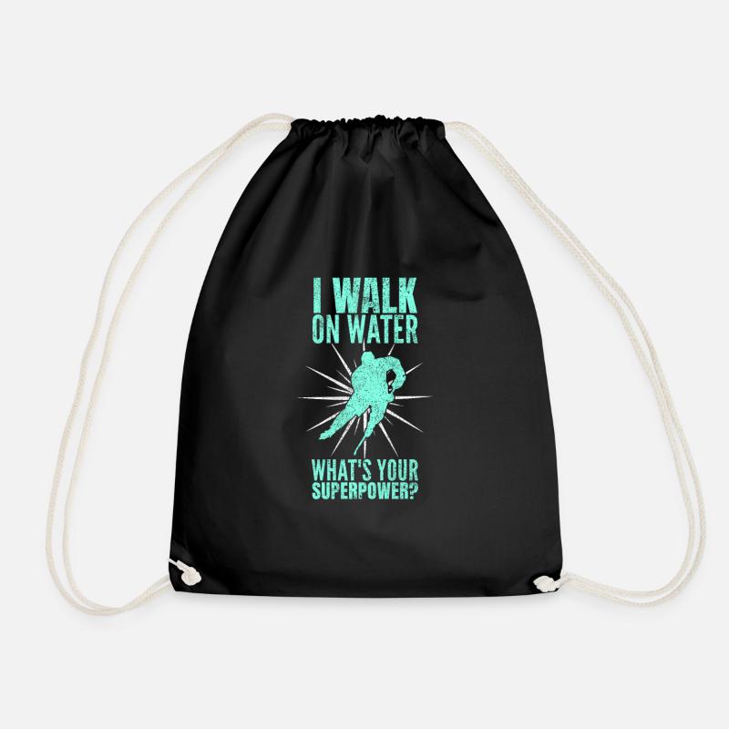 Ice hockey gift - Drawstring Bag - black
