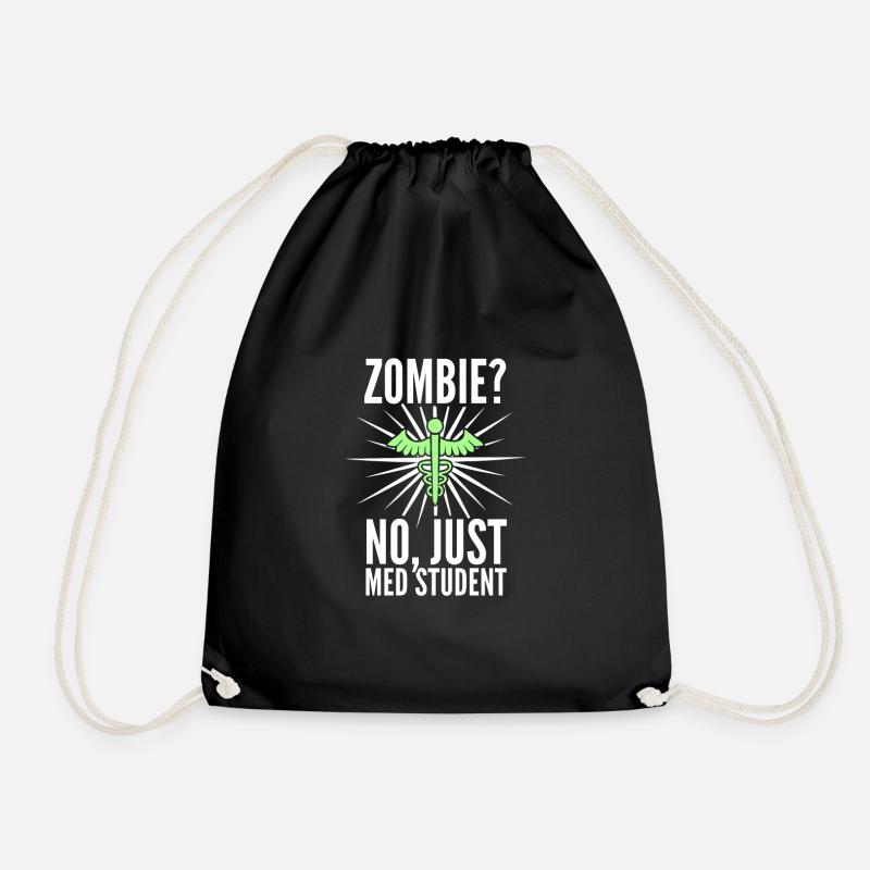 Medical student funny gift - Drawstring Bag - black