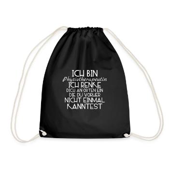 Physiotherapeutin Geschenk - Turnbeutel - Schwarz - Vorne