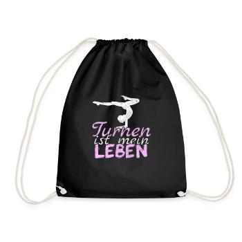 Turnen Liebe Geschenk - Turnbeutel - Schwarz - Vorne