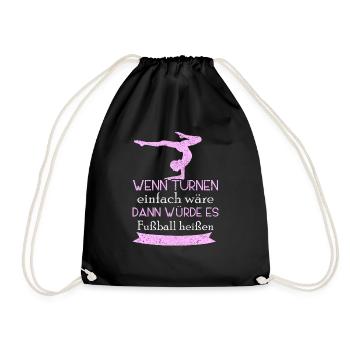 Turnen Bester Sport Geschenk Lustig - Turnbeutel - Schwarz - Vorne