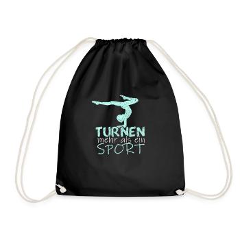 Turnen Bester Sport Geschenk - Turnbeutel - Schwarz - Vorne