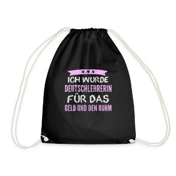 German teacher Lustig Gift - Drawstring Bag - black - Front