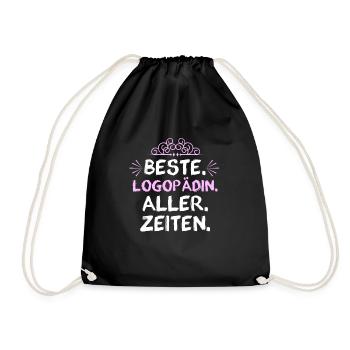 Best speech therapist of all time - Drawstring Bag - black - Front