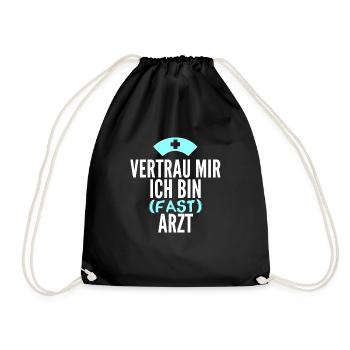 Fast Arzt Lustig Geschenk - Turnbeutel - Schwarz - Vorne