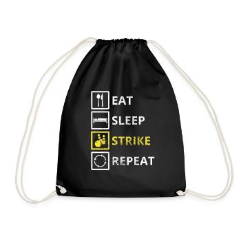 Bowling Eat Sleep Repeat - Turnbeutel - Schwarz - Vorne