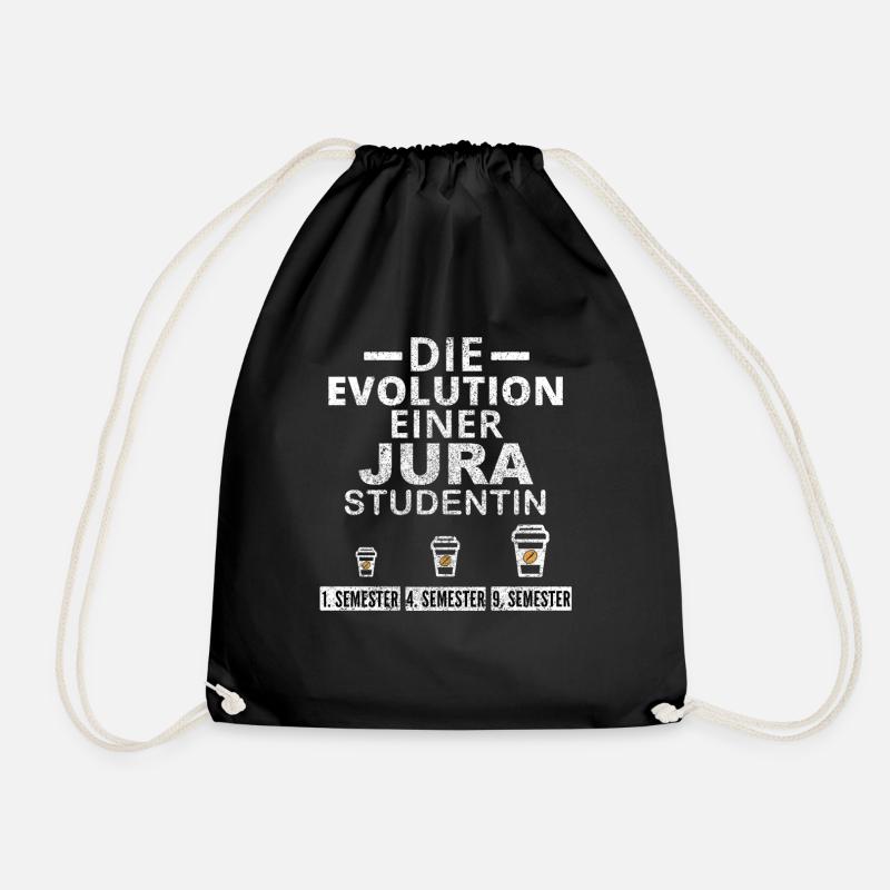 Jura Studentin Kaffee Evolution Geschenk - Turnbeutel - Schwarz