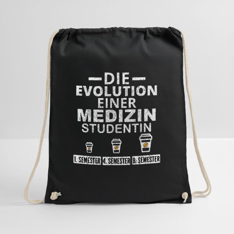 Medizin Studentin Kaffee Evolution Geschenk Turnbeutel