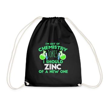 Chemist Jokes Funny Saying Chemical Technician Chemistry - Drawstring Bag - black - Front