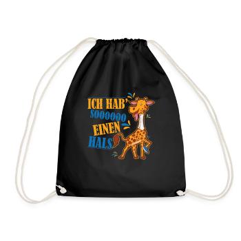 Giraffe mit Halskrause - Turnbeutel - Schwarz - Vorne