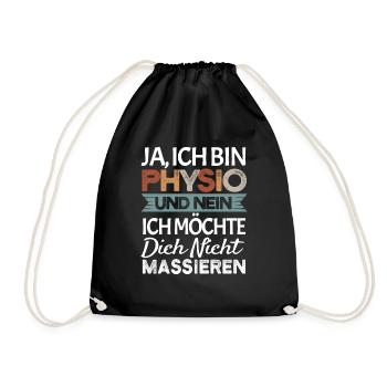 Physiotherapeutin Physio Lustiges Geschenk - Turnbeutel - Schwarz - Vorne