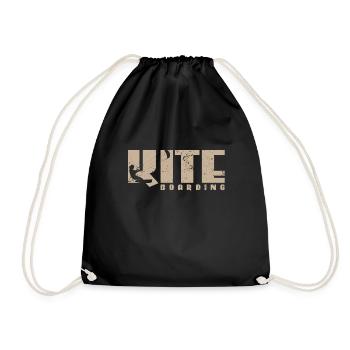 Kite boarding - Drawstring Bag - black - Front