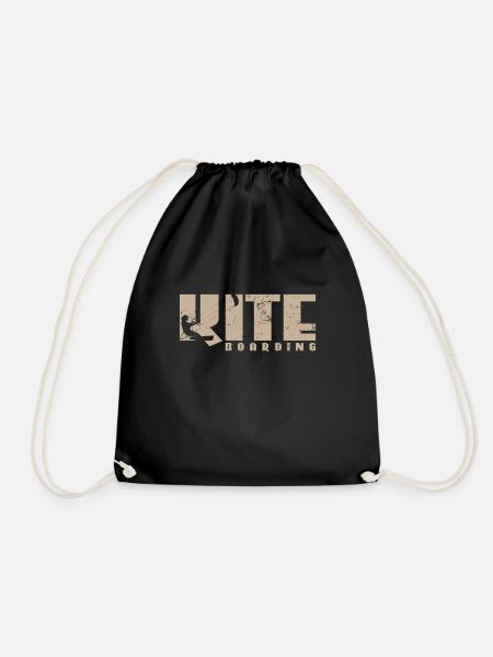 Kite boarding - Drawstring Bag - black