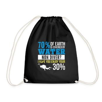 Diver Funny gift idea scuba diving - Drawstring Bag - black - Front