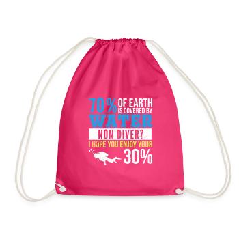 Taucher Lustige Geschenkidee Gerätetauchen - Turnbeutel - Fuchsia - Vorne