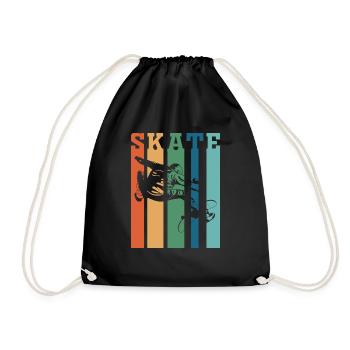 Skateboard Vintage Retro Design - Drawstring Bag - black - Front