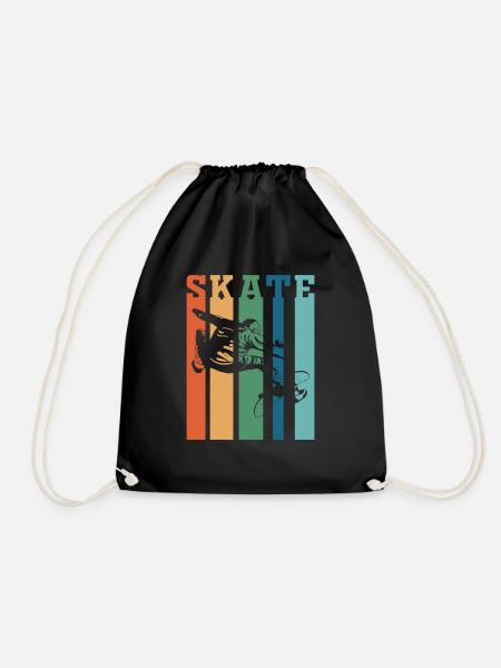 Skateboard Vintage Retro Design - Drawstring Bag - black