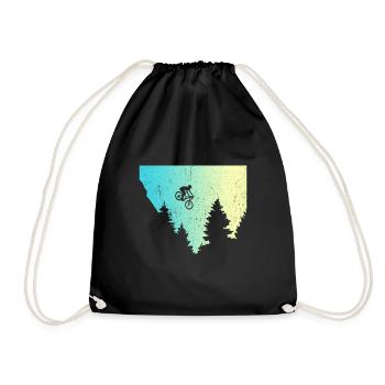 Mountain biker MTB gift Funny saying - Drawstring Bag - black - Front