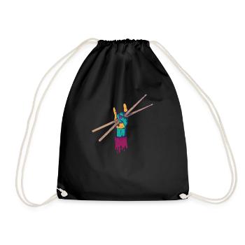 Schlagzeugstöcke Musik Drummer Drumsticks - Turnbeutel - Schwarz - Vorne