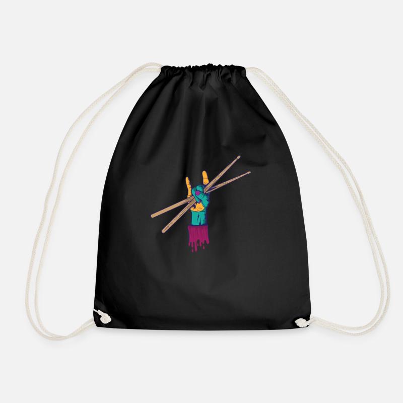 Drumsticks Music Drummer Drumsticks - Drawstring Bag - black