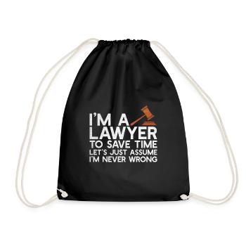 Attorney at Law - Drawstring Bag - black - Front