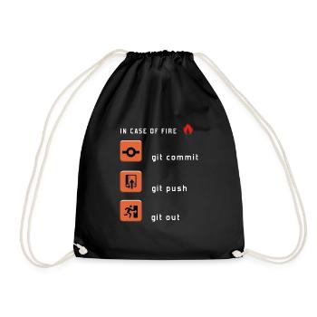 Git Commit Git Push Git Out - Drawstring Bag - black - Front
