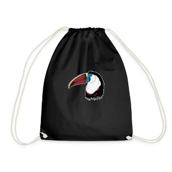 White-breasted toucan toucan bird - Drawstring Bag - black - Front