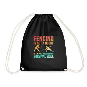 fencing - Drawstring Bag - black - Front