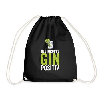Gin lovers alcohol funny - Drawstring Bag - black - Front