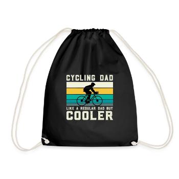 Cycling dad - Drawstring Bag - black - Front