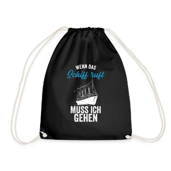 Kreuzfahrer Kreuzfahrtschiff Geschenkidee - Turnbeutel - Schwarz - Vorne