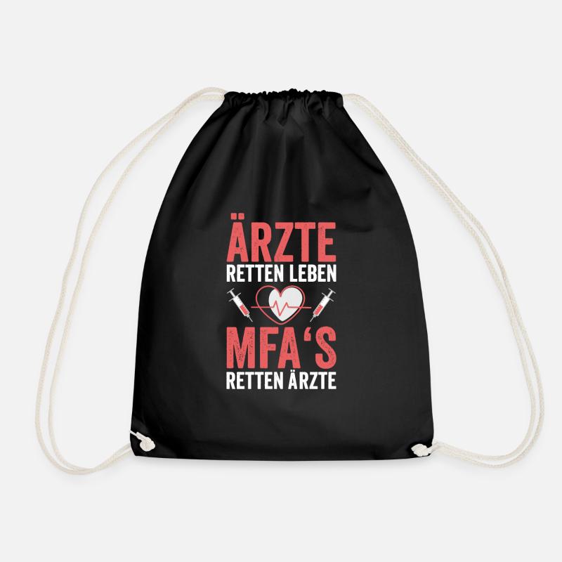 MFA Arzthelferin Lustiger Spruch - Turnbeutel - Schwarz
