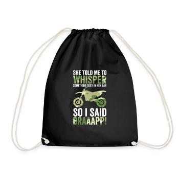 Motocross dirt bike - Drawstring Bag - black - Front