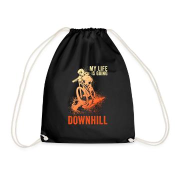 MTB mountain bikers - Drawstring Bag - black - Front