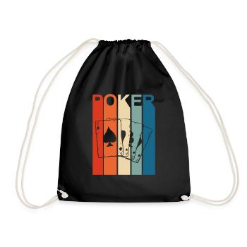 Poker vintage retro design - Drawstring Bag - black - Front
