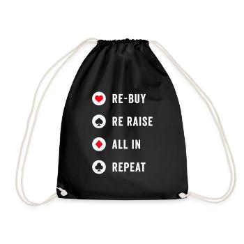 Poker Texas Holdem Gift - Drawstring Bag - black - Front