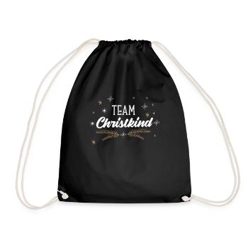 Team Christkind Motiv für Familien Weihnachten - Turnbeutel - Schwarz - Vorne